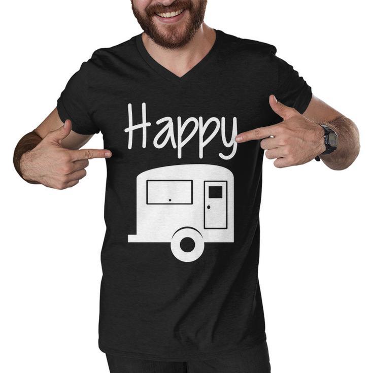 Happy Camper Rv Camping Men V-Neck Tshirt