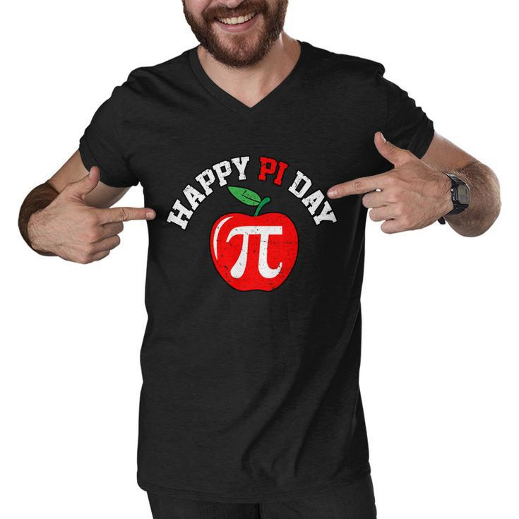 Happy Pi Day Teachers Apple Men V-Neck Tshirt