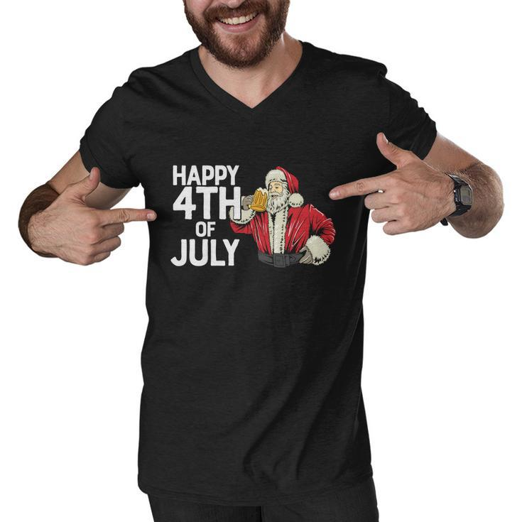 Happy Th Of July Santa Christmas In July Men V-Neck Tshirt