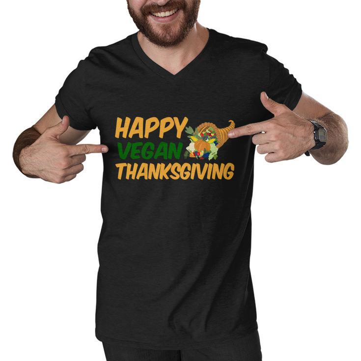 Happy Vegan Thanksgiving Tshirt Men V-Neck Tshirt