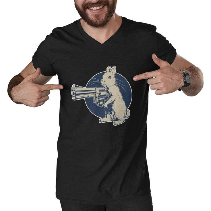 Hare Trigger Gangster Bunny Men V-Neck Tshirt