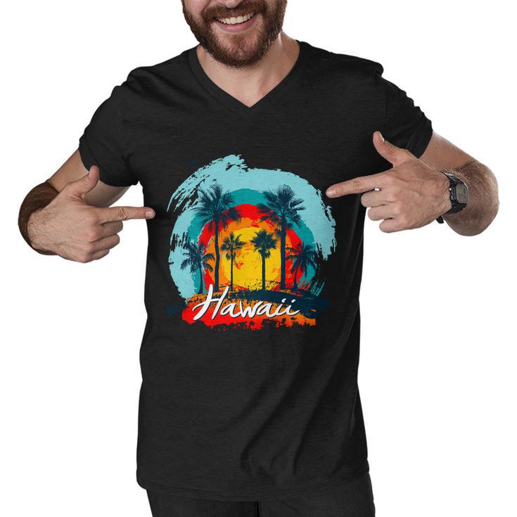 Hawaii Tropical Sunset Men V-Neck Tshirt