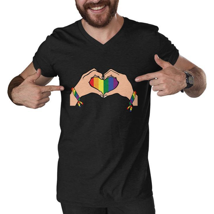 Heart Lgbt Gay Pride Lesbian Bisexual Ally Quote Men V-Neck Tshirt