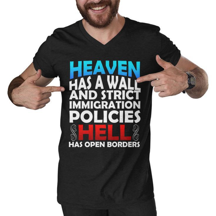 Heaven Has A Wall Hell Has Open Borders Men V-Neck Tshirt