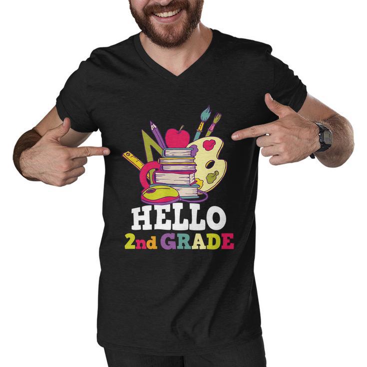 Hello 2Nd Grade Back To School Team Second Grade Men V-Neck Tshirt