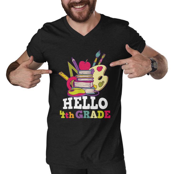 Hello 4Th Grade First Day Of School Back To School Men V-Neck Tshirt