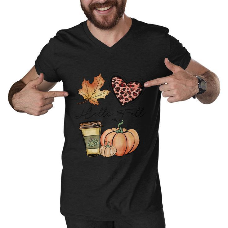 Hello Fall Thanksgiving Quote V2 Men V-Neck Tshirt
