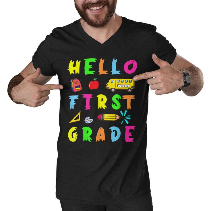 Hello Miss First Grade Back To School Teachers Kida  Men V-Neck Tshirt