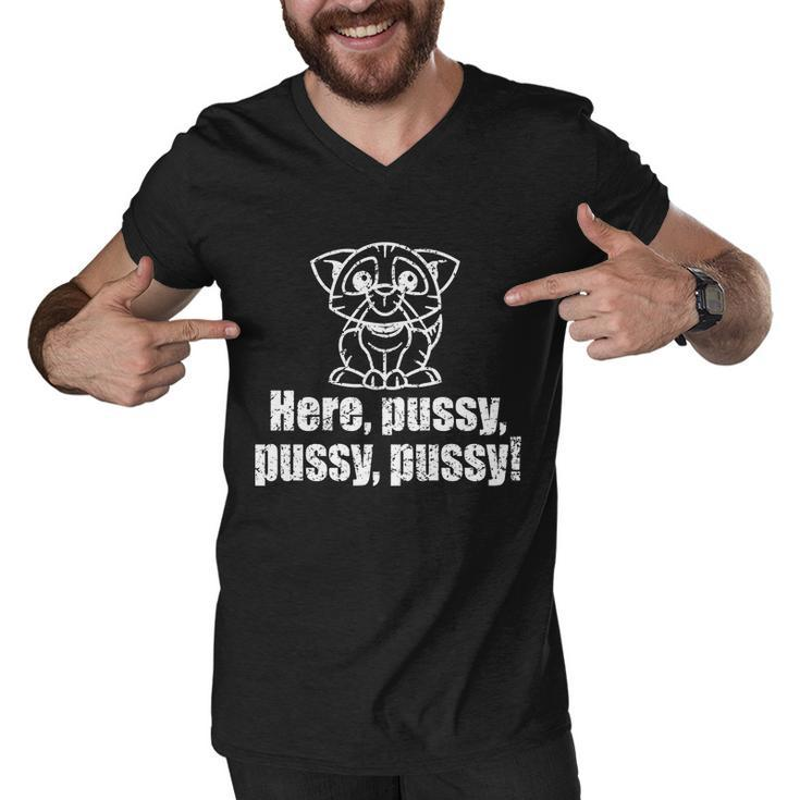 Here Pussy Pussy Pussy Cat Men V-Neck Tshirt