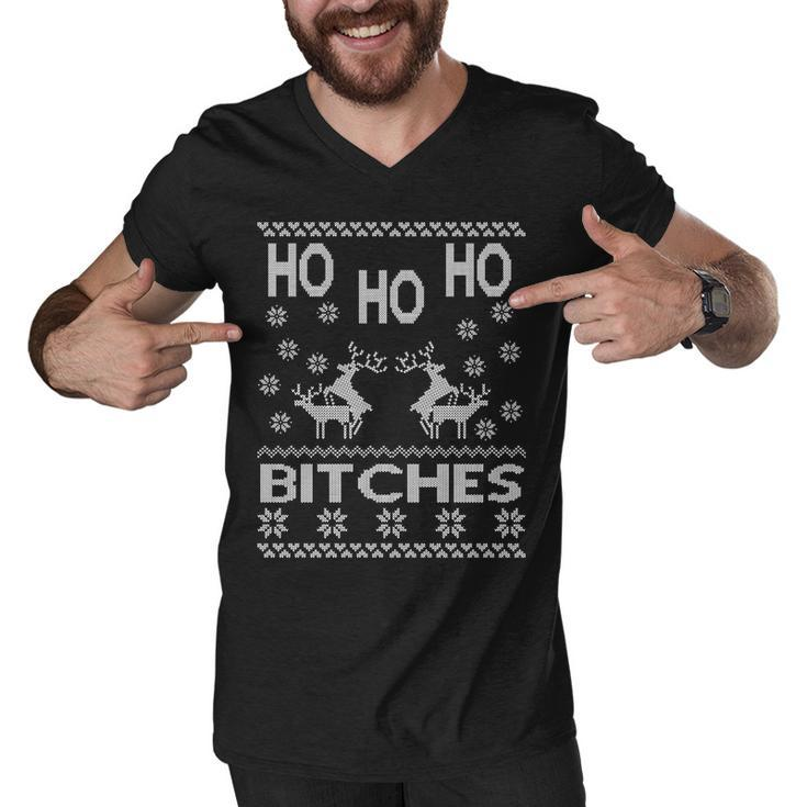 Ho Ho Ho Bitches X-Mas Ugly Christmas Men V-Neck Tshirt