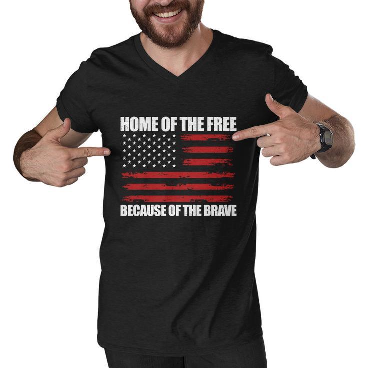 Home Of The Free American Flag Shirts Boys Veterans Day Men V-Neck Tshirt