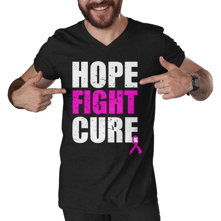 Hope Fight Cure Breast Cancer Tshirt Men V-Neck Tshirt