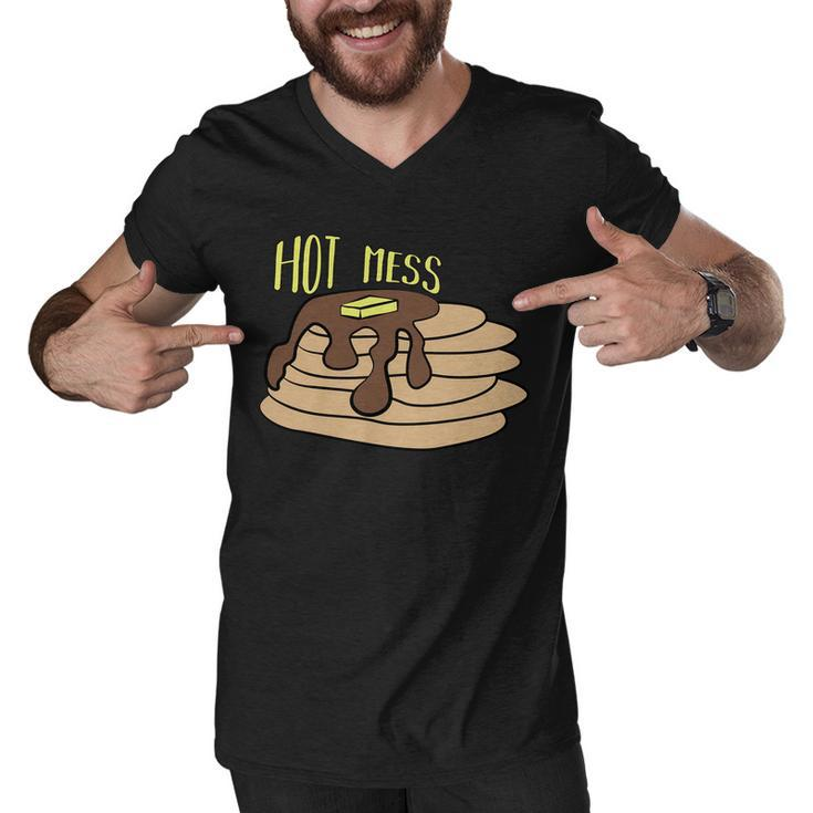 Hot Mess Pancakes Men V-Neck Tshirt