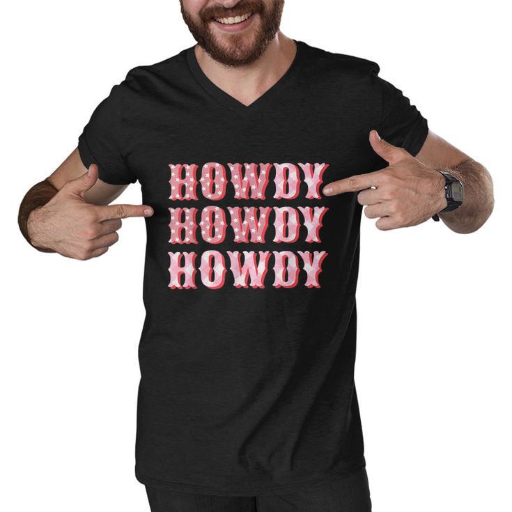 Howdy Cowgirl Boots Bling Women Cute Western Country Men V-Neck Tshirt