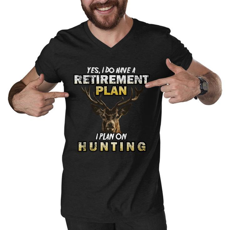 Hunting Retirement Plan Tshirt Men V-Neck Tshirt