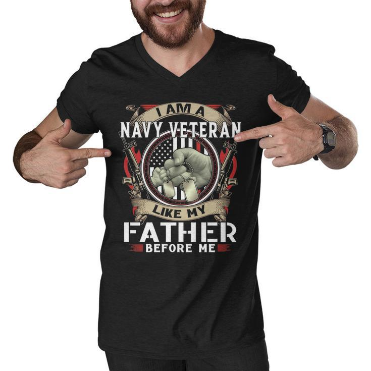 I Am A Navy Veteran Like My Father Before Me Men V-Neck Tshirt
