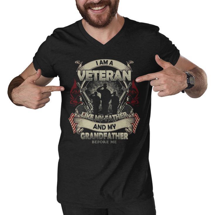 I Am A Veteran Like My Father And My Grandfather Before Me Men V-Neck Tshirt