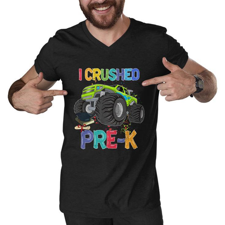 I Crushed Pre_K Monter Truck Sublimation Back To School Men V-Neck Tshirt