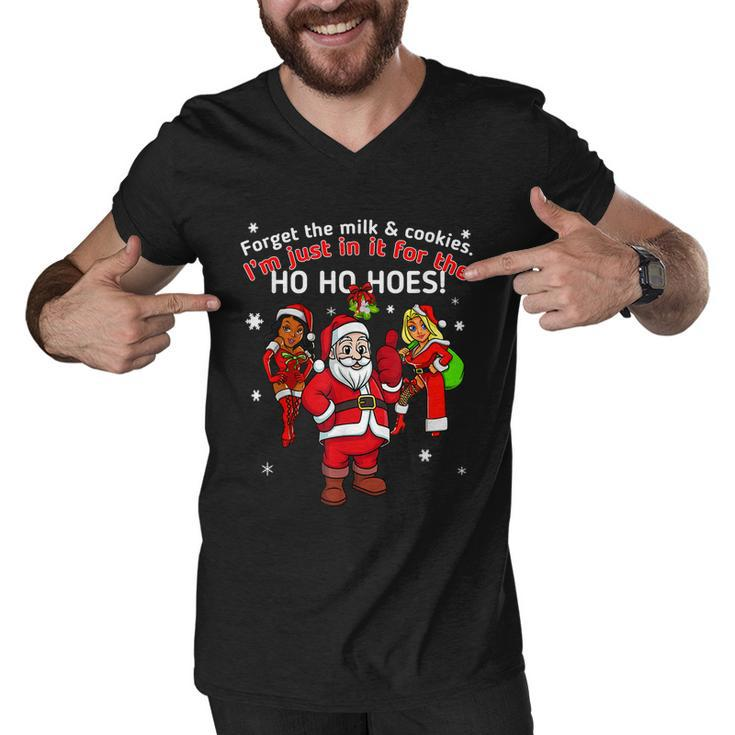 I Do It For The Hos Santa Funny Inappropriate Christmas Men Graphic Design Printed Casual Daily Basic Men V-Neck Tshirt