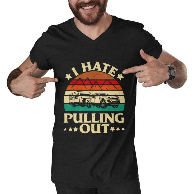 I Hate Pulling Out Funny Camping Trailer Retro Travel Men V-Neck Tshirt