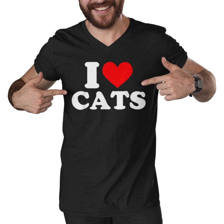 I Heart Cats  - I Heart Cats  I Love Cats  Men V-Neck Tshirt - Thegiftio
