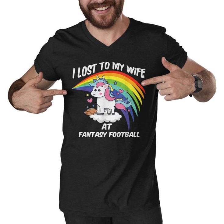 I Lost To My Wife At Fantasy Football Men V-Neck Tshirt