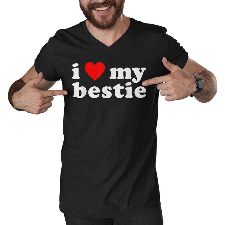 I Love My Bestie Best Friend Bff Cute Matching Friends Heart  Men V-Neck Tshirt