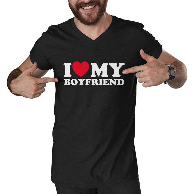 I Love My Boyfriend Couple Matching Men V-Neck Tshirt