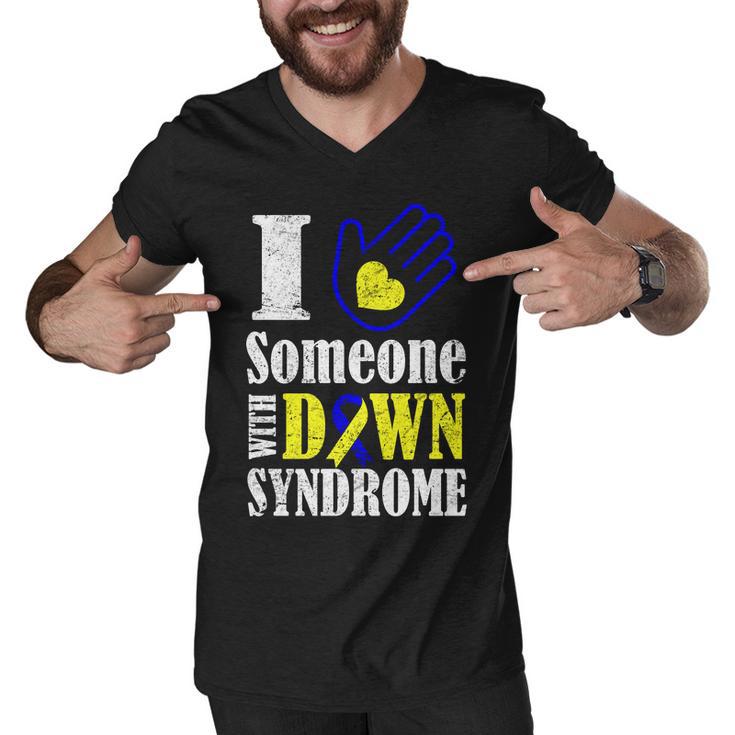 I Love Someone With Down Syndrome Tshirt Men V-Neck Tshirt