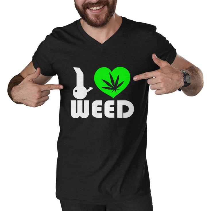I Love Weed Fun Tshirt Men V-Neck Tshirt