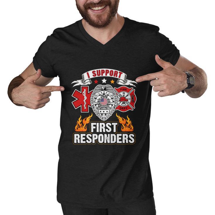 I Support First Responders Firefighter Nurse Police Officer Men V-Neck Tshirt