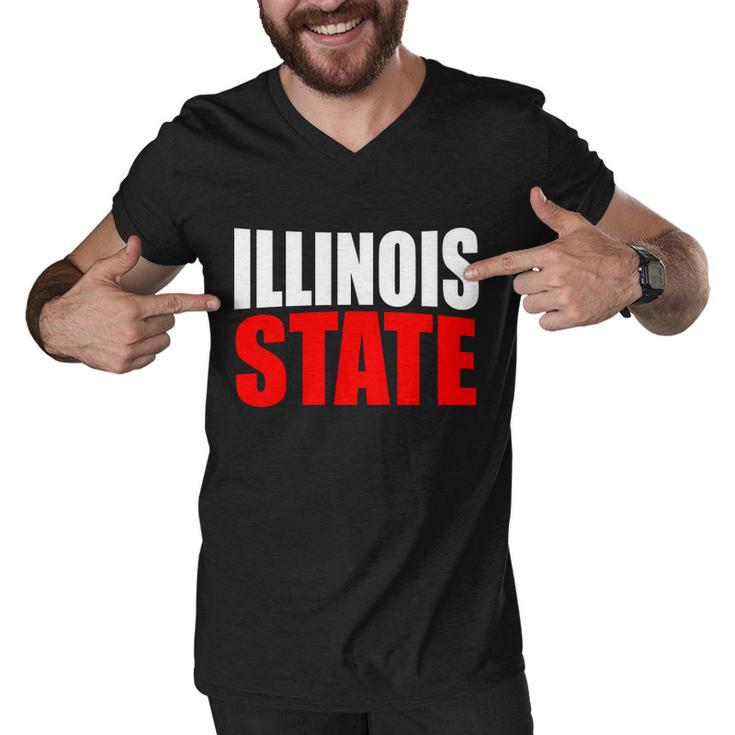 Illinois State Men V-Neck Tshirt