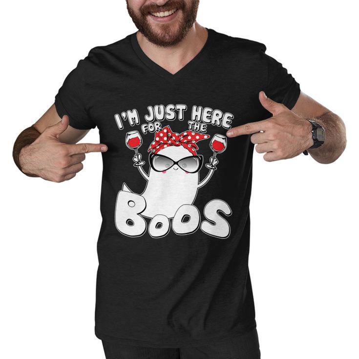 Im Just Here For The Boos Wine Lover Men V-Neck Tshirt