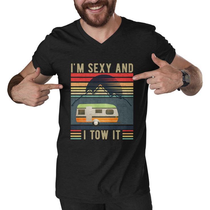 Im Sexy And I Tow It Funny Camper Retro Men V-Neck Tshirt