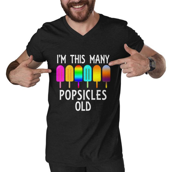 Im This Many Popsicles Old Funny 6Th Birthday Popsicle Gift Men V-Neck Tshirt
