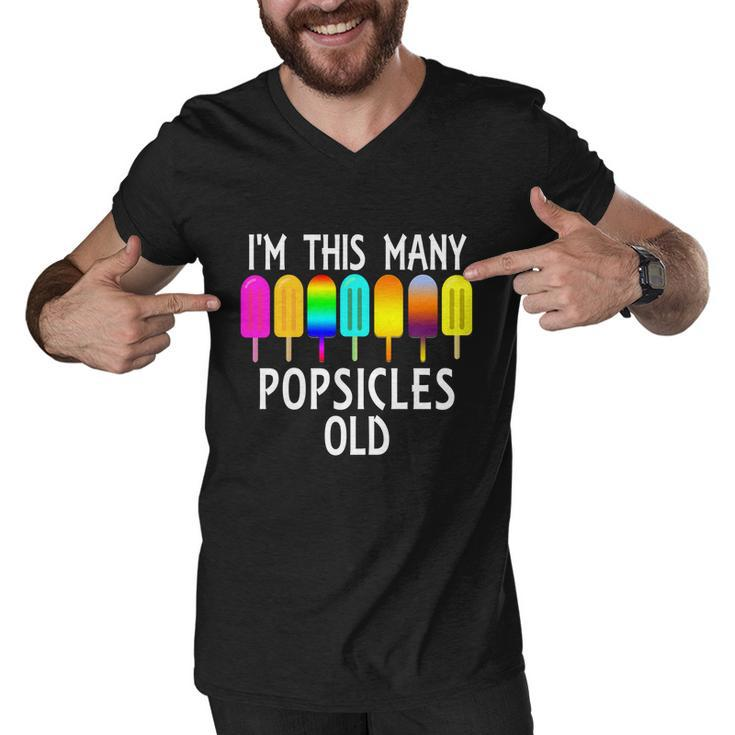 Im This Many Popsicles Old Funny 7Th Birthday Popsicle Cute Gift Men V-Neck Tshirt