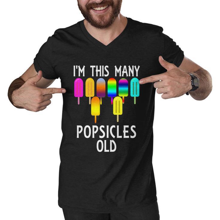 Im This Many Popsicles Old Funny 8Th Birthday Popsicle Gift Men V-Neck Tshirt