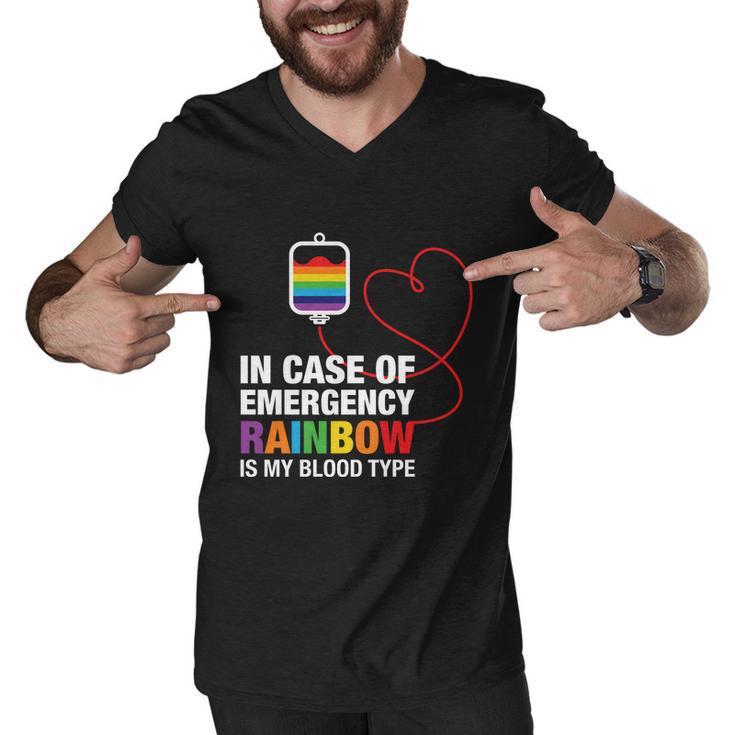 In Case Of Emergency Rainbow Lgbt Pride Month Men V-Neck Tshirt