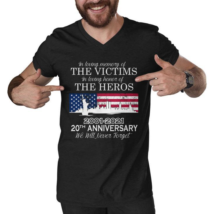In Loving Memory Of The Victims Heroes 911 20Th Anniversary Men V-Neck Tshirt