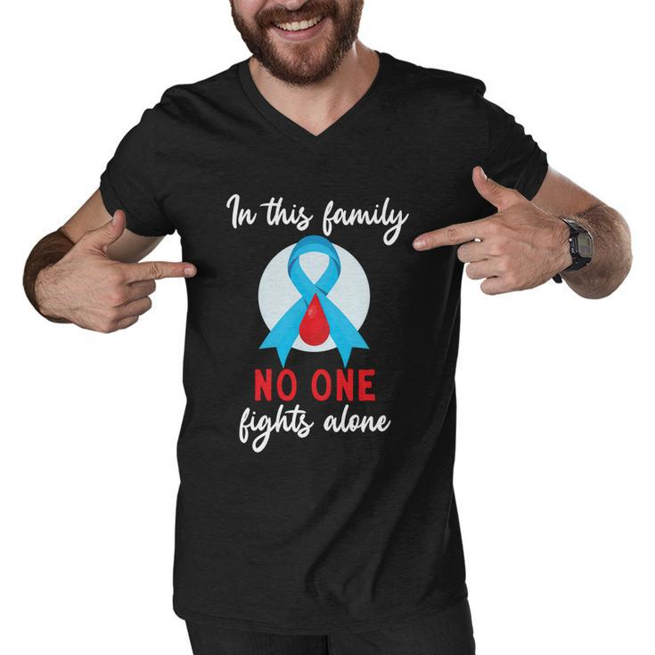 In This Family No One Fight Alone Diabetes Gift Men V-Neck Tshirt