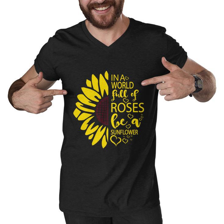 Ina World Fuff Of Roses He A Sunflower Men V-Neck Tshirt