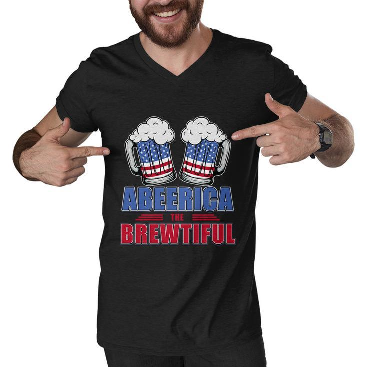 Independence Day Abeerica The Brewtiful 4Th Of Juli Ing Gift Men V-Neck Tshirt