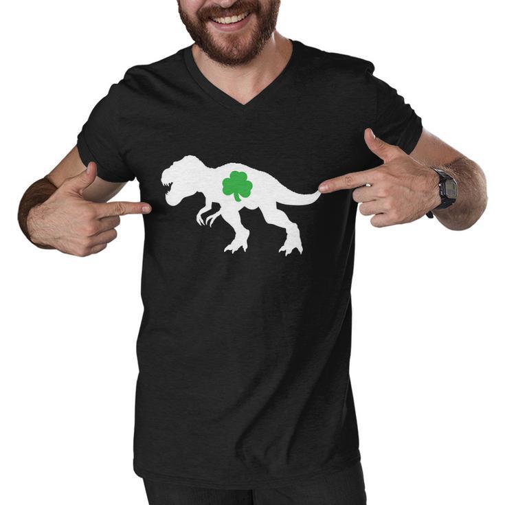 Irish Clover T-Rex Tshirt Men V-Neck Tshirt