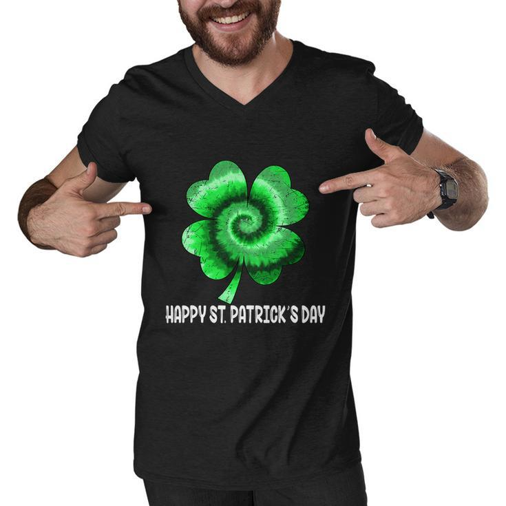 Irish Shamrock Tie Dye Happy St Patricks Day Go Lucky Gift Men V-Neck Tshirt