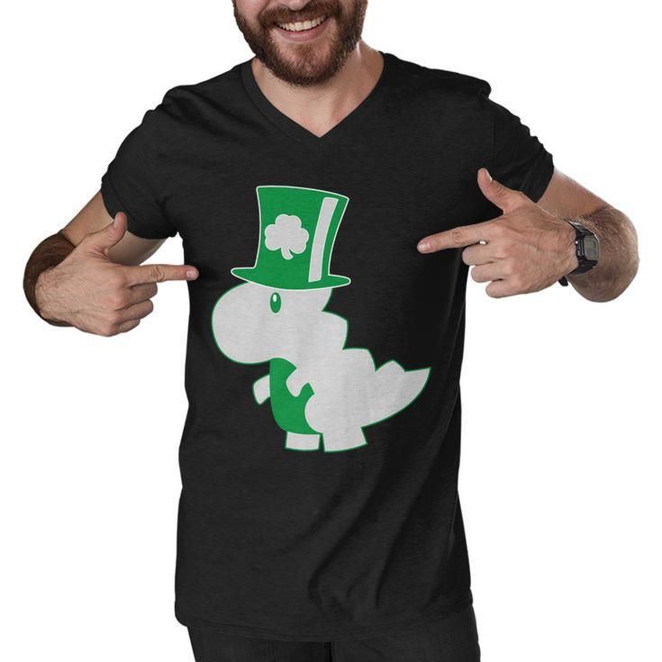 Irish T-Rex Dinosaur Clover Cute St Patricks Day Tshirt Men V-Neck Tshirt