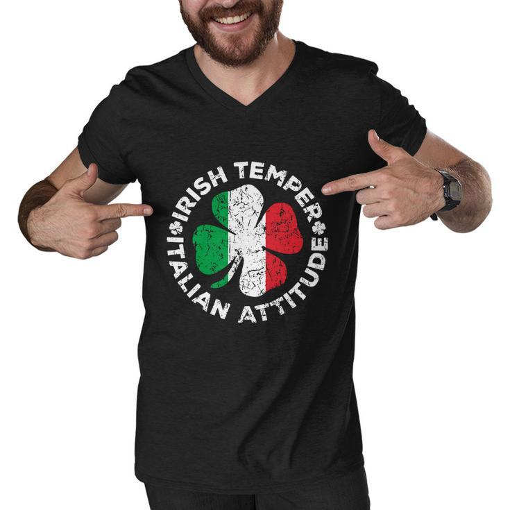Irish Temper Italian Attitude Shirt St Patricks Day Gift Men V-Neck Tshirt