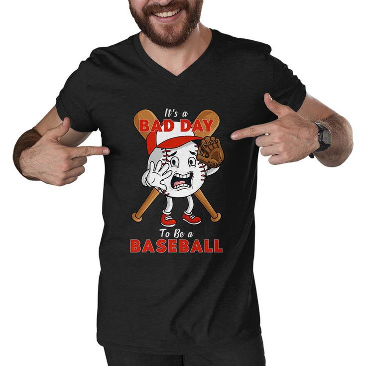 Its A Bad Day To Be A Baseball Funny Pitcher Men V-Neck Tshirt