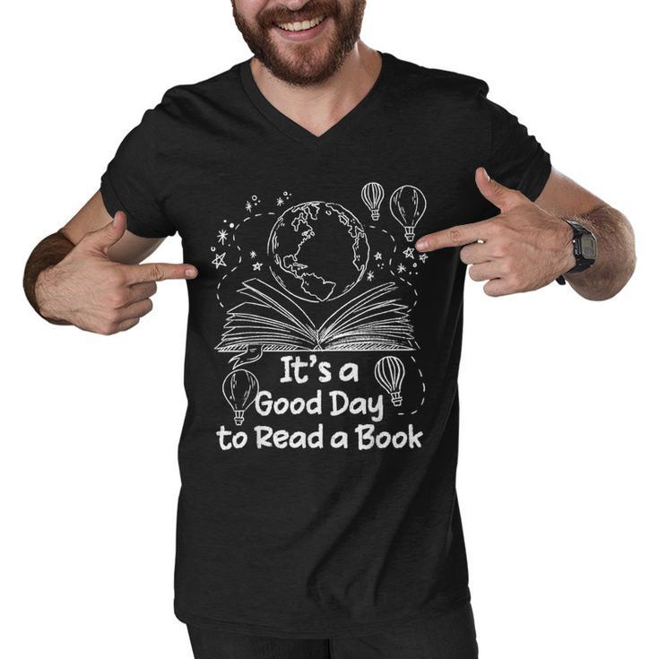 Its A Good Day To Read A Book Bookworm Book Lovers Vintage  Men V-Neck Tshirt