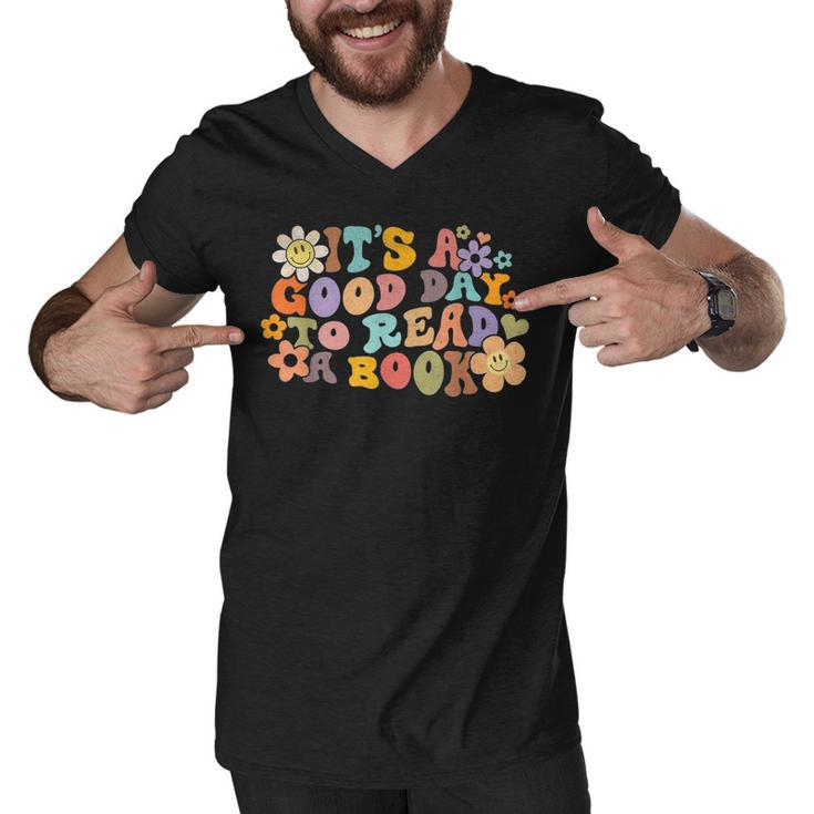 Its Good Day To Read Book Funny Library Reading Lovers   Men V-Neck Tshirt