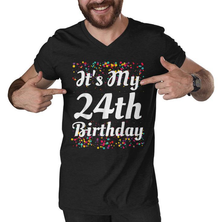 Its My 24Th Birthday  Men V-Neck Tshirt